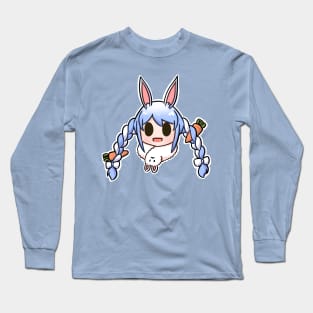 Usada Pekora chibi head Long Sleeve T-Shirt